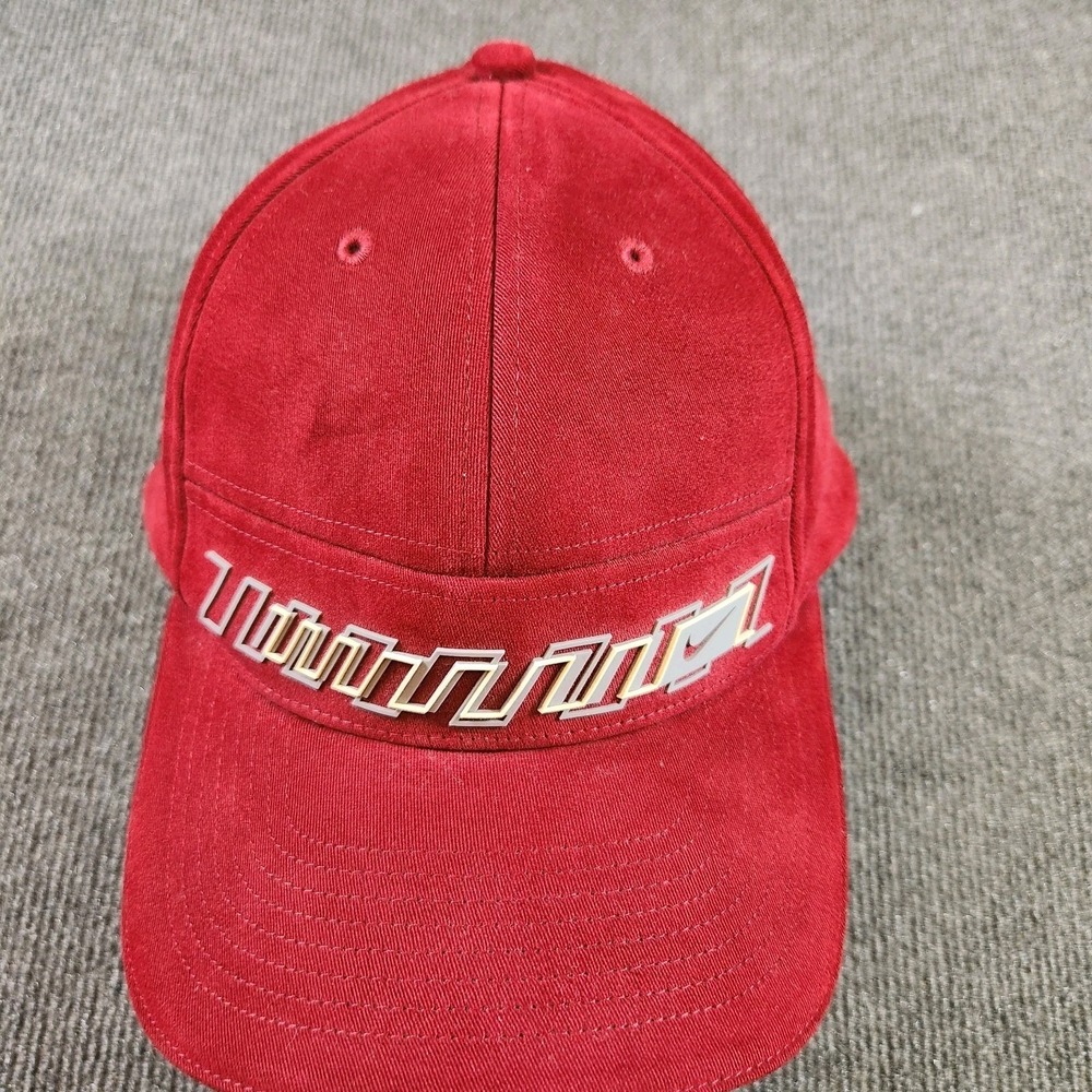 Vintage Nike Hat One Size Stretch Wink Eye Moleskin Cotton Heavy Red Y2K Fitted
